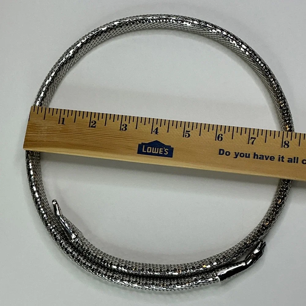 Vintage Whiting & Davis Silver Mesh Snake Wrap Belt Womens OS Flexible Serpent